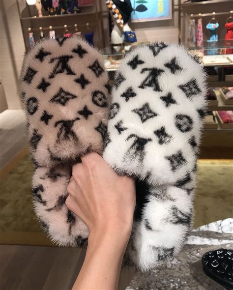 louis vuitton fur slippers pink|louis vuitton winter slippers.